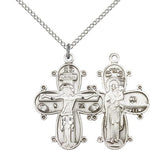 Christine Cross Pendant, Sterling Silver - 18&quot; 1.2mm Sterling Silver Chain + Clasp