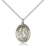 Blessed Karolina Kozkowna Medal, Sterling Silver, Medium - 18&quot; 1.2mm Sterling Silver Chain + Clasp