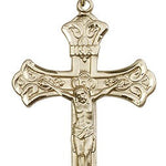 Crucifix Pendant, Gold Filled - 24&quot; 2.4mm Gold Plated Endless Chain