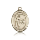 St. Christopher Golf Medal, 14 Karat Gold, Large - 14 KT Yellow Gold