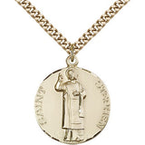 St. Stephen Medal, Gold Filled - 24&quot; 2.4mm Gold Plated Endless Chain
