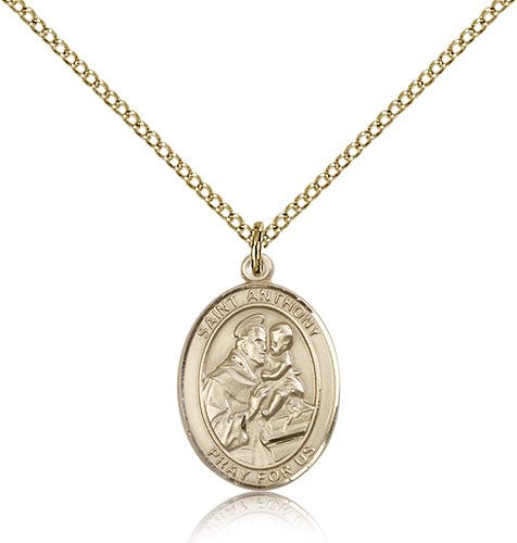 St. Anthony of Padua Medal, Gold Filled, Medium - Gold-tone