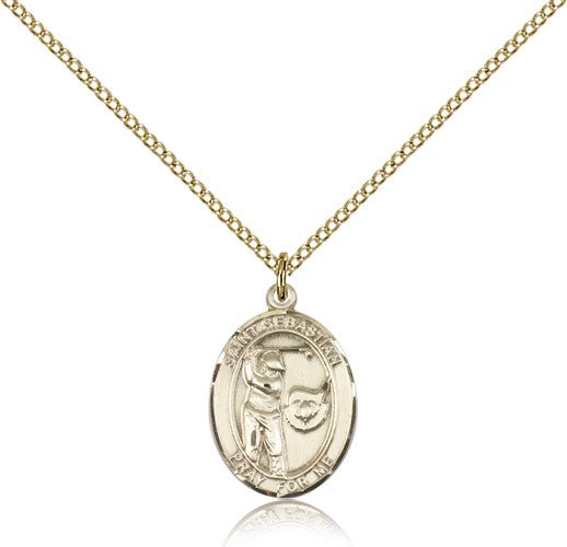 St. Sebastian Golf Medal, Gold Filled, Medium - Gold-tone