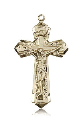 Crucifix Pendant, 14 Karat Gold - 14 KT Yellow Gold