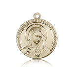 Mary Medal, 14 Karat Gold - 14 KT Yellow Gold