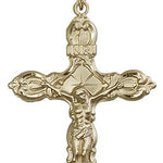 Crucifix Pendant, Gold Filled - 24&quot; 2.4mm Gold Plated Endless Chain