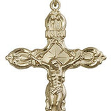 Crucifix Pendant, Gold Filled - 24&quot; 2.4mm Gold Plated Endless Chain