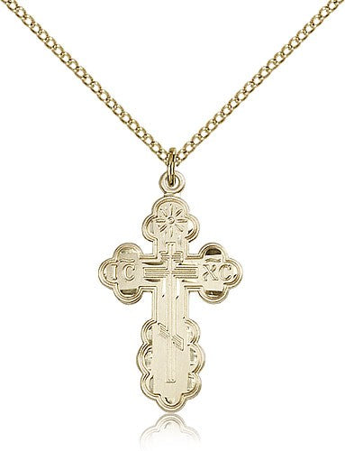 St. Olga Cross Pendant, Gold Filled - Gold-tone