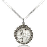 St. Kateri Medal, Sterling Silver - 18&quot; 1.2mm Sterling Silver Chain + Clasp