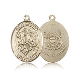 St. George Coast Guard Medal, 14 Karat Gold, Large - 14 KT Yellow Gold