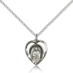 St. Jude Medal, Sterling Silver - 18&quot; 1.2mm Sterling Silver Chain + Clasp