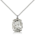 St. Maria Goretti Medal, Sterling Silver - 18&quot; 1.2mm Sterling Silver Chain + Clasp