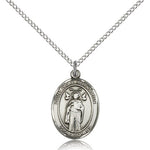 St. Ivo Medal, Sterling Silver, Medium - 18&quot; 1.2mm Sterling Silver Chain + Clasp
