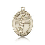 St. Christopher Volleyball Medal, 14 Karat Gold, Large - 14 KT Yellow Gold
