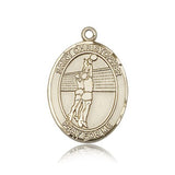 St. Christopher Volleyball Medal, 14 Karat Gold, Large - 14 KT Yellow Gold