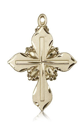 Cross Pendant, 14 Karat Gold - 14 KT Yellow Gold