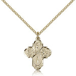 4 Way Cross Pendant, Gold Filled - Gold-tone