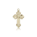 Russian Cross Pendant, 14 Karat Gold - 14 KT Yellow Gold