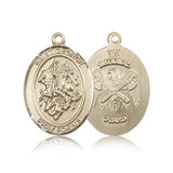 St. George National Guard Medal, 14 Karat Gold, Large - 14 KT Yellow Gold
