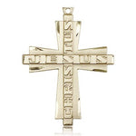 Jesus Christus Cross Pendant, 14 Karat Gold - 14 KT Yellow Gold
