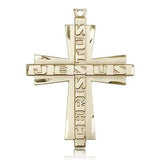 Jesus Christus Cross Pendant, 14 Karat Gold - 14 KT Yellow Gold