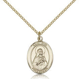 St. Rita Baseball Medal, Gold Filled, Medium - Gold-tone