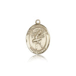 St Christopher Dance Medal, Sterling Silver, Medium - 14 KT Yellow Gold