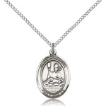 St. Honorius Medal, Sterling Silver, Medium - 18&quot; 1.2mm Sterling Silver Chain + Clasp