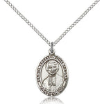 St. Marcellin Champagnat Medal, Sterling Silver, Medium - 18&quot; 1.2mm Sterling Silver Chain + Clasp