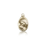 Madonna and Child Medal, 14 Karat Gold - 14 KT Yellow Gold