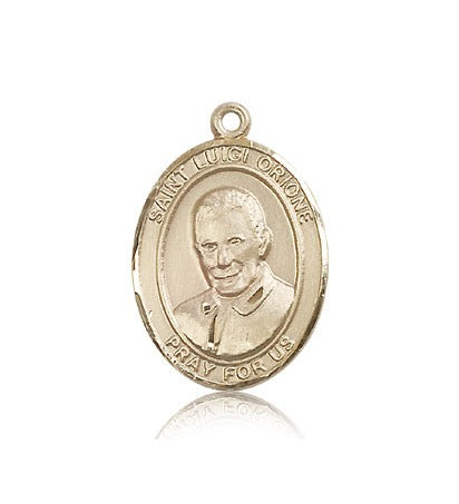 St. Luigi Orione Medal, 14 Karat Gold, Large - 14 KT Yellow Gold