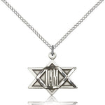 I Am Star Medal, Sterling Silver - 18&quot; 1.2mm Sterling Silver Chain + Clasp