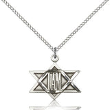 I Am Star Medal, Sterling Silver - 18&quot; 1.2mm Sterling Silver Chain + Clasp