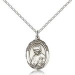 St. John Neumann Medal, Sterling Silver, Medium - 18&quot; 1.2mm Sterling Silver Chain + Clasp
