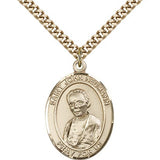 St. John Neumann Medal, Gold Filled, Large - 24&quot; 2.4mm Gold Plated Chain + Clasp