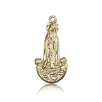 Our Lady of Fatima Medal, 14 Karat Gold - 14 KT Yellow Gold