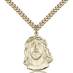 Ecce Homo Medal, Gold Filled - 24&quot; 2.4mm Gold Plated Endless Chain