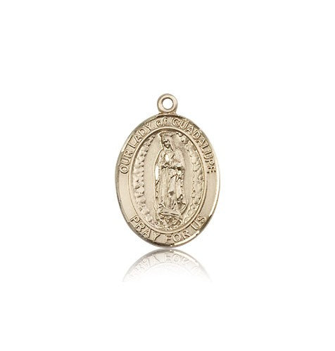 Our Lady of Guadalupe Medal, 14 Karat Gold, Medium - 14 KT Yellow Gold