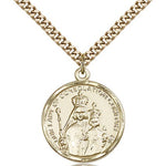 Our Lady of Consolation Medal, Gold Filled - 24&quot; 2.4mm Gold Plated Endless Chain