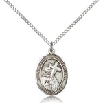 St. Bernard of Clairvaux Medal, Sterling Silver, Medium - 18&quot; 1.2mm Sterling Silver Chain + Clasp