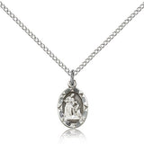 St. Ann Medal, Sterling Silver - 18&quot; 1.2mm Sterling Silver Chain + Clasp