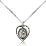 St. Christopher Medal, Sterling Silver - 18&quot; 1.2mm Sterling Silver Chain + Clasp