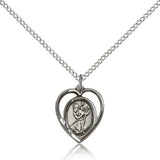 St. Christopher Medal, Sterling Silver - 18&quot; 1.2mm Sterling Silver Chain + Clasp