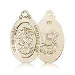 St. Michael Navy Medal, 14 Karat Gold - 14 KT Yellow Gold