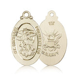 St. Michael Navy Medal, 14 Karat Gold - 14 KT Yellow Gold