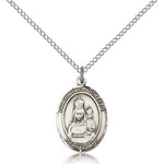 Our Lady of Loretto Medal, Sterling Silver, Medium - 18&quot; 1.2mm Sterling Silver Chain + Clasp