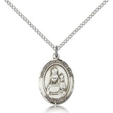 Our Lady of Loretto Medal, Sterling Silver, Medium - 18&quot; 1.2mm Sterling Silver Chain + Clasp
