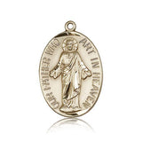 Our Father Medal, 14 Karat Gold - 14 KT Yellow Gold