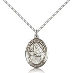 St. Madonna Del Ghisallo Medal, Sterling Silver, Medium - 18&quot; 1.2mm Sterling Silver Chain + Clasp