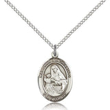 St. Madonna Del Ghisallo Medal, Sterling Silver, Medium - 18&quot; 1.2mm Sterling Silver Chain + Clasp